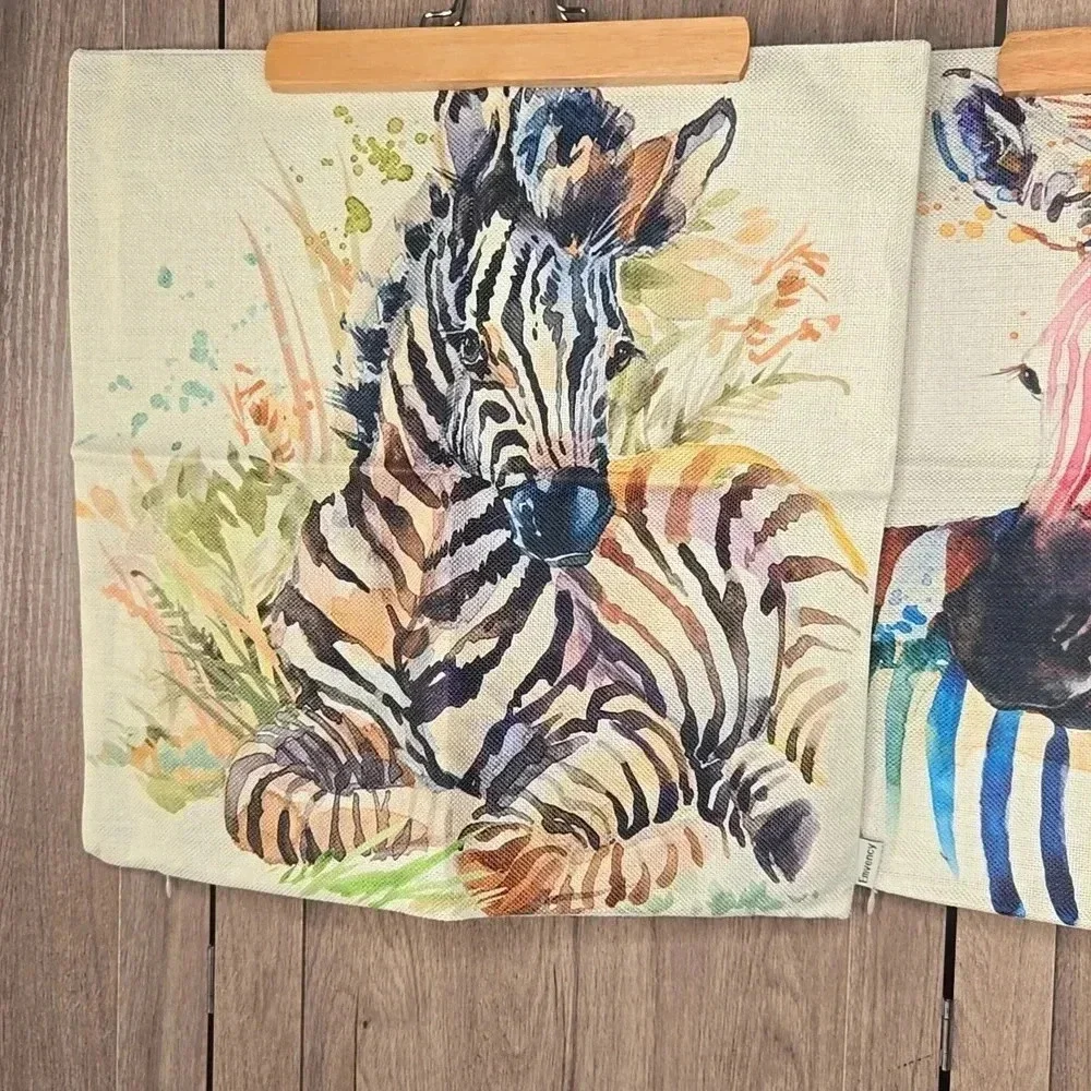 Zebra Print Decorative Pillow Cover set of 2